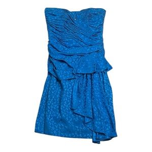 Vickey Tiel for Bergdorf Goodman Blue Leopard Dress